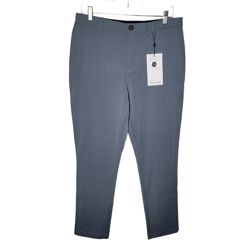 NEW Ministry of Supply Mens Pace Tapered Chino Pants 40x32 Storm Blue Stretch